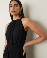 Ann Taylor Petite Halter Jumpsuit Size 0 Black Women's
