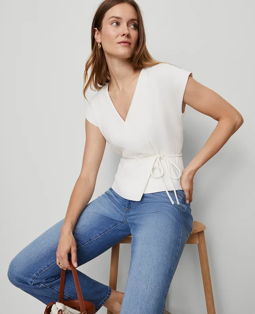 Ann Taylor Wrap Tie Waist Blouse Women's