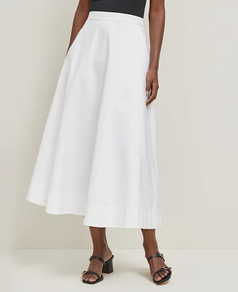 Ann Taylor Petite Tea Length Skirt White Women's