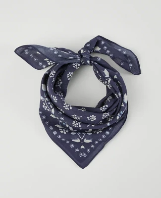 Ann Taylor Weekend Collection Petaled Square Scarf Night Sky Women's