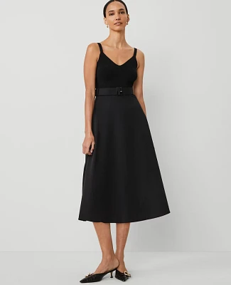 Ann Taylor Petite Mixed Media Sweater Dress Black Women's