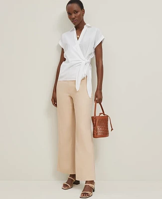 Ann Taylor The Petite Flare Ankle Pant Linen Blend Women's