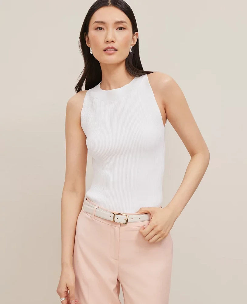 Ann Taylor Ribbed Halter Sweater Shell Top Women's