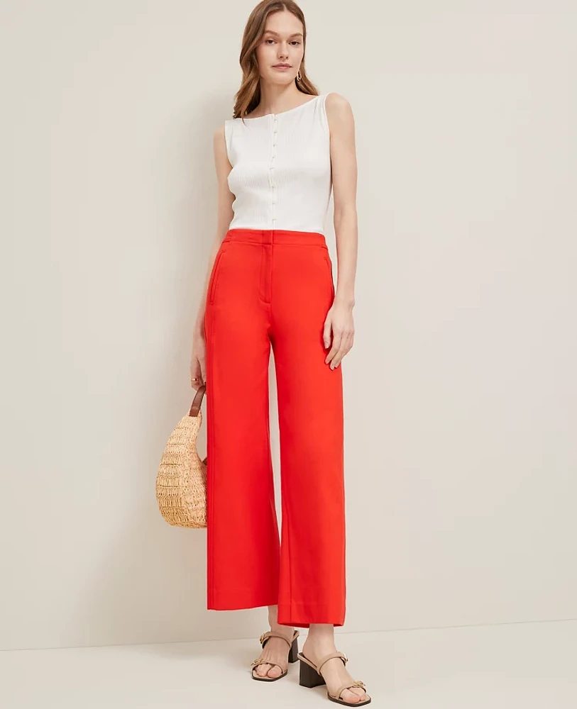 Ann Taylor The Petite Grace Straight Pant Fiery Red Women's