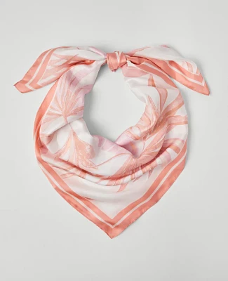 Ann Taylor Floral Square Silk Scarf White Women's