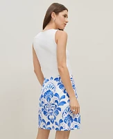 Ann Taylor Petite Tiled A-Line Skirt Size 8 Power Blue Women's
