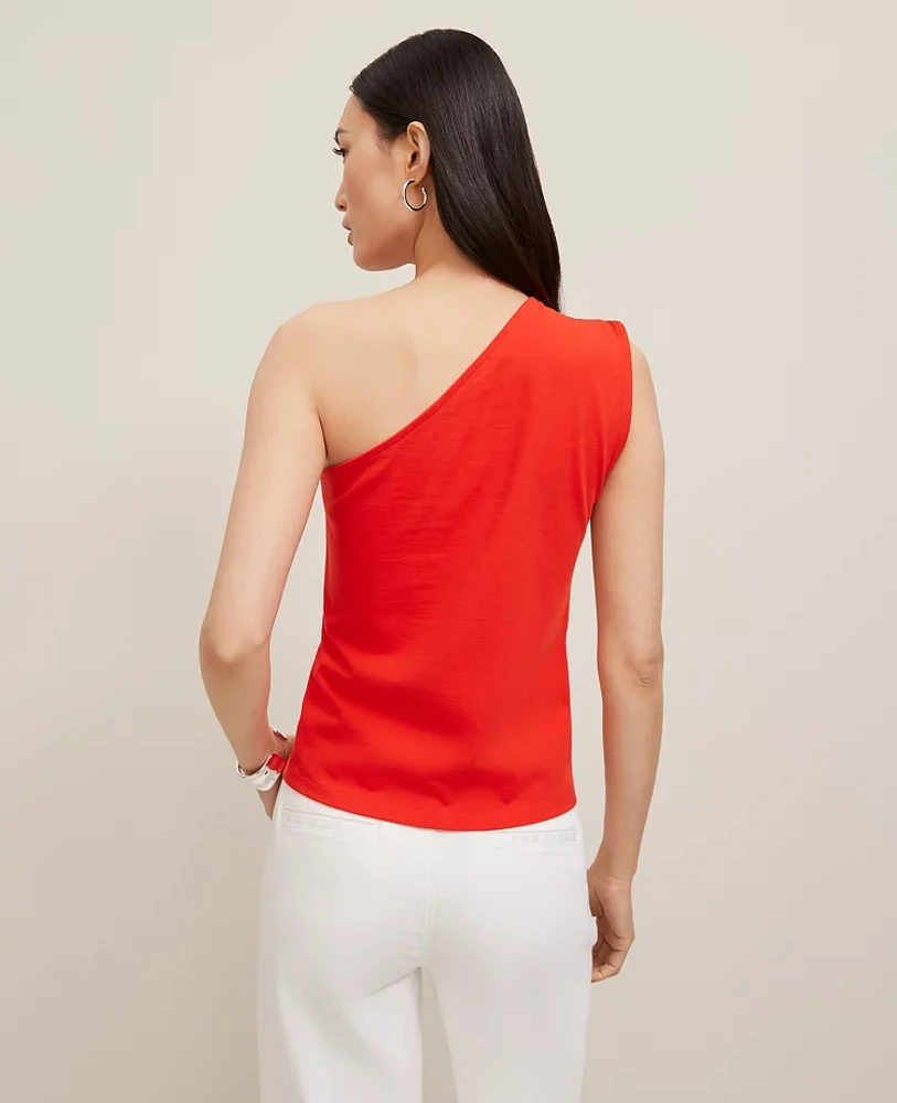 Ann Taylor Ruched One Shoulder Top Women's