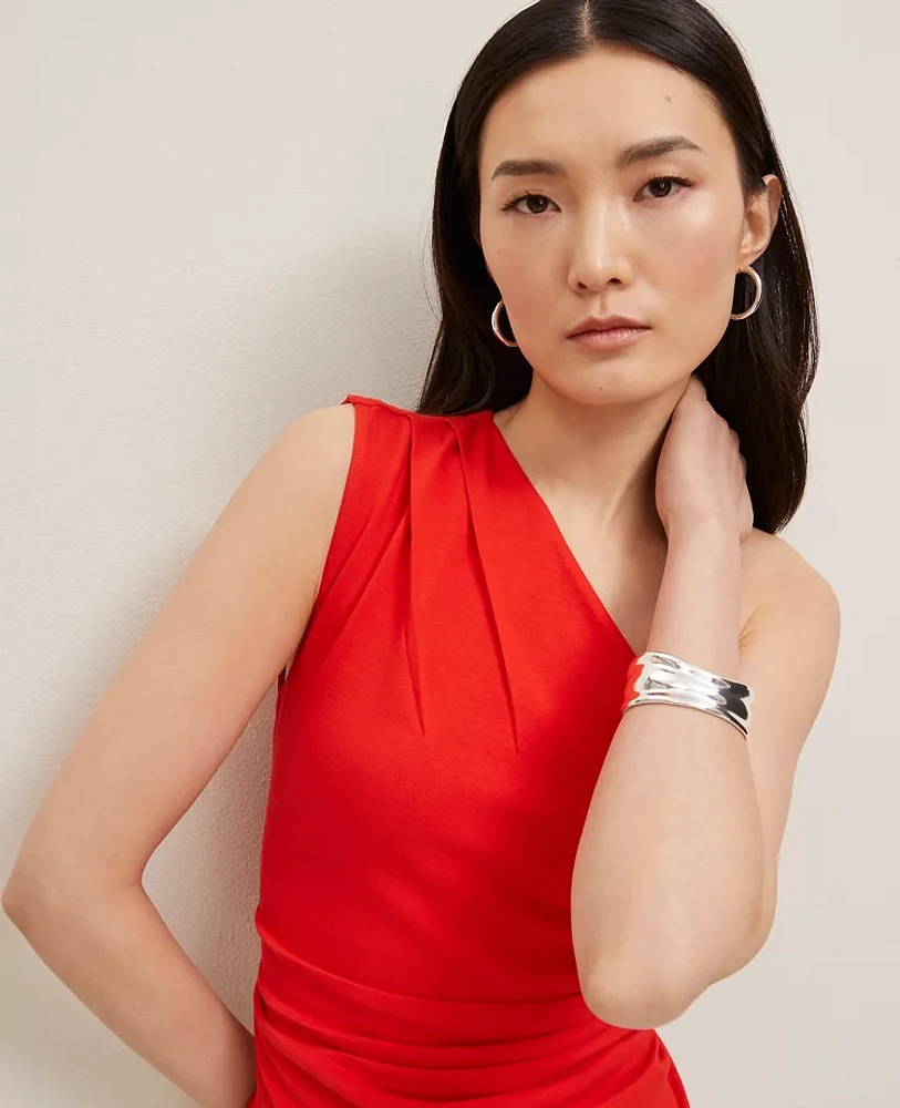 Ann Taylor Ruched One Shoulder Top Women's