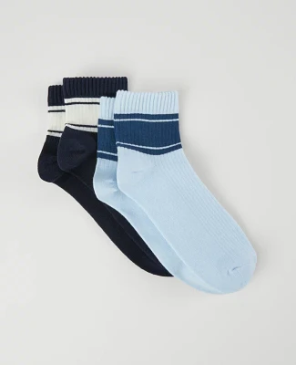 Ann Taylor Striped Ankle Sock Set Women's