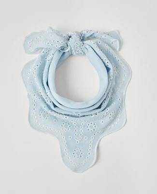 Ann Taylor Eyelet Square Scarf Zephyr Blue Women's