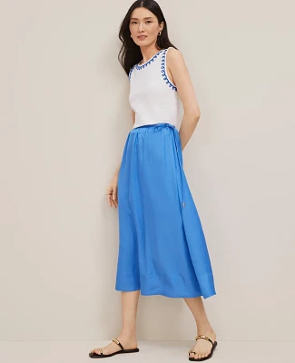 Ann Taylor Petite Side-Tie Midi Skirt Women's