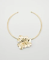 Ann Taylor Metal Flower Statement Necklace Goldtone Women's