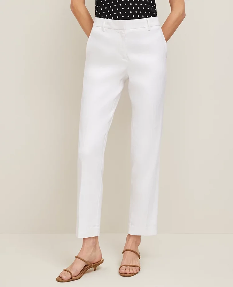 Ann Taylor The Eva Ankle Pant Linen Blend White Women's
