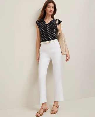 Ann Taylor The Eva Ankle Pant Linen Blend White Women's