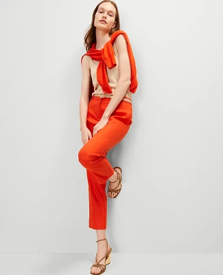 Ann Taylor The Eva Ankle Pant Linen Blend Red Women's