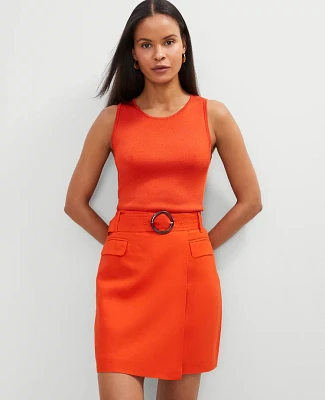 Ann Taylor Petite Belted Wrap Skirt Red Pepper Women's