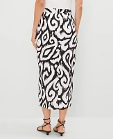 Ann Taylor Petite Ikat Sarong Pencil Skirt Black Women's