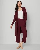 Ann Taylor Ribbed Wide-Leg Lounge Pants Windsor Wine Women's