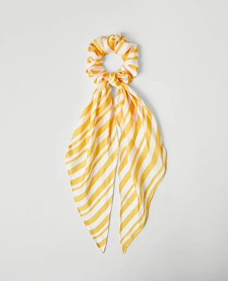 Ann Taylor Weekend Collection Striped Silk Scrunchie Mimosa Women's
