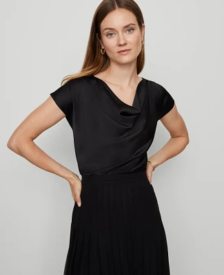 Ann Taylor Satin Cowl Neck Top Women's
