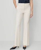 Ann Taylor The Flare Trouser Pant Pinstripe Pale Linen Women's