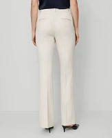 Ann Taylor The Flare Trouser Pant Pinstripe Pale Linen Women's