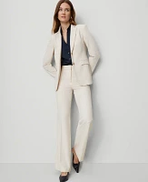 Ann Taylor The Flare Trouser Pant Pinstripe Pale Linen Women's