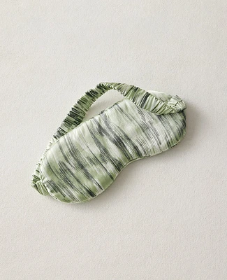 Ann Taylor Haven Well Within Tulum Print Washable Silk Eye Mask Tulum Texture Basil Women's