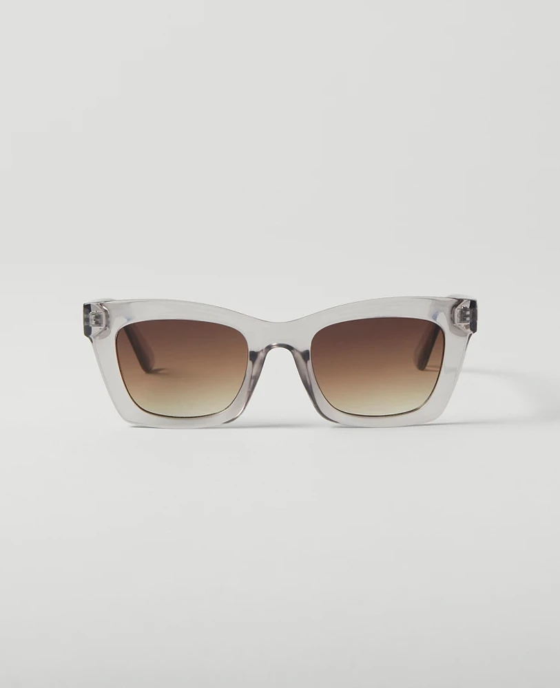 Ann Taylor Curved Square Sunglasses Icy Grey Women's