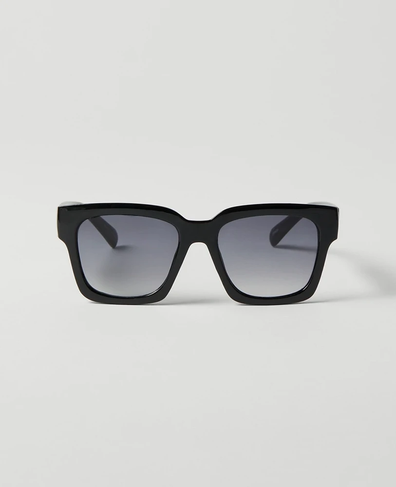 Ann Taylor Oversized Curved Square Sunglasses Black Women's