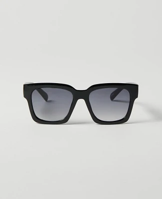 Ann Taylor Oversized Curved Square Sunglasses Black Women's