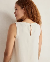 Ann Taylor Haven Well Within Linen Blend Bateau Neck Top Fresh Buttermilk Women's