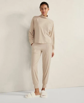 Ann Taylor Haven Well Within Balance Turtleneck Pullover Dusty Shell Top Women's