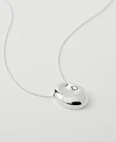 Ann Taylor Metal Disc Pendant Necklace Silvertone Women's