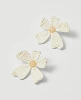 Ann Taylor Raffia Flower Stud Earrings White Women's