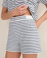 Ann Taylor Haven Well Within Cotton Blend Textured Stripe Shorts Ivory Women's