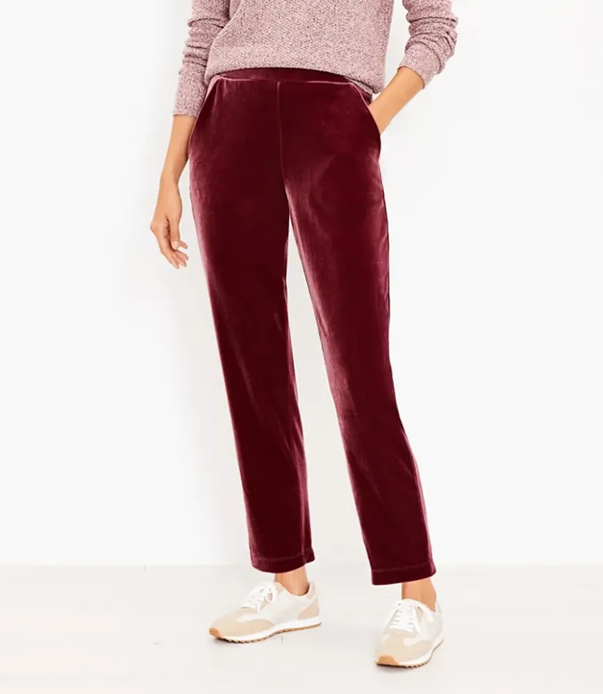 Velvet Pull On Slim Pants