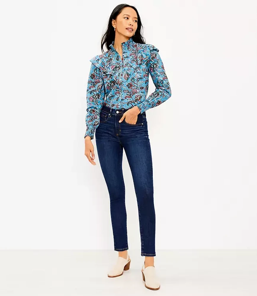Petite Mid Rise Skinny Jeans in Classic Dark Indigo Wash
