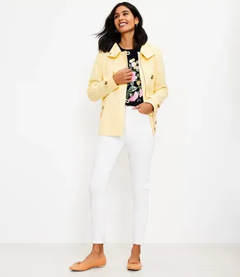 Petite Curvy High Rise Frayed Skinny Jeans White