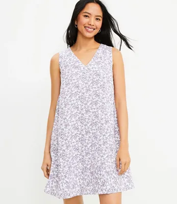 Floral Double V Flounce Dress