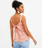 Petite Bird Tie Back Peplum Cami