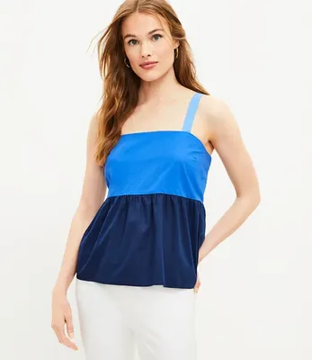 Petite Colorblock Peplum Cami