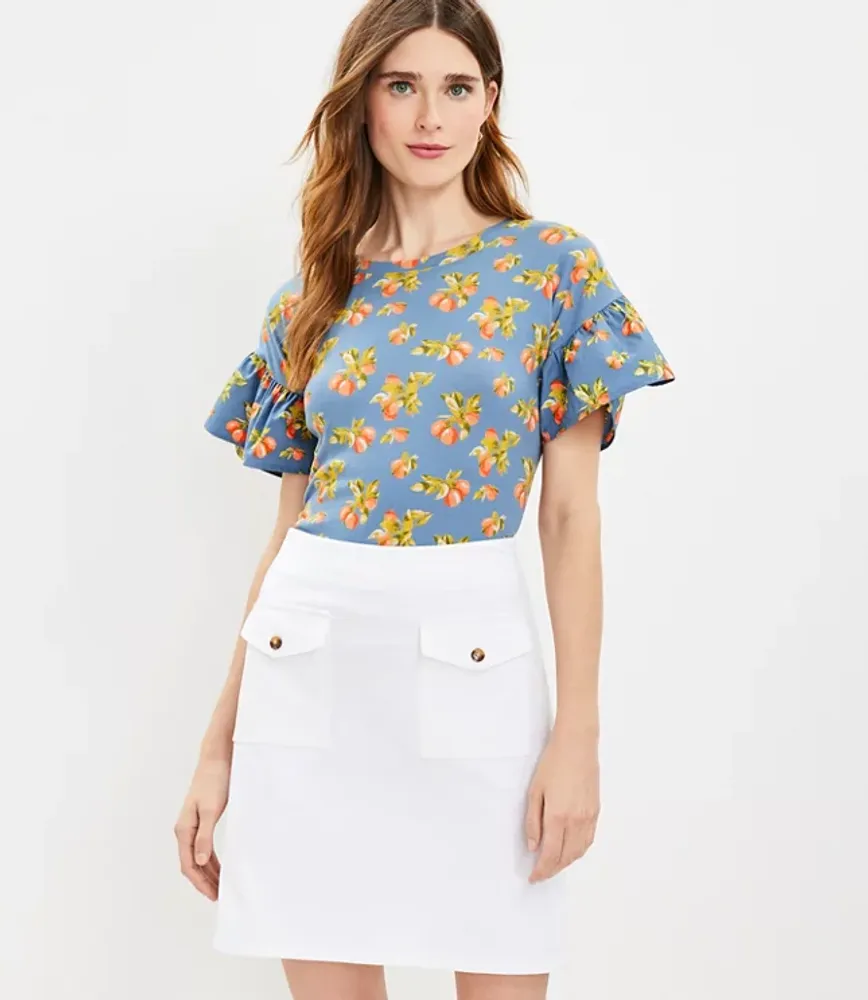 Button Pocket Shift Skirt
