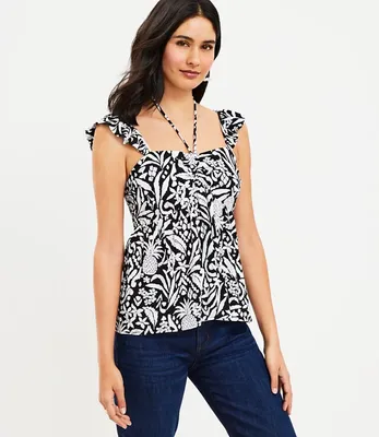 Pineapple Ruffle Halter Top