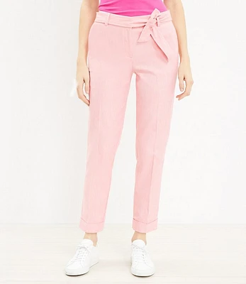 Curvy Devin Tie Waist Slim Pants Twill