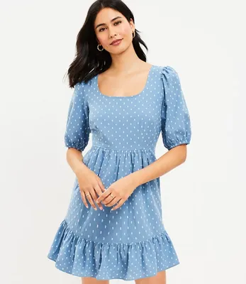 Petite Clip Tie Back Flounce Swing Dress
