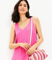 Petite Dotted Criss Cross Back Swing Dress