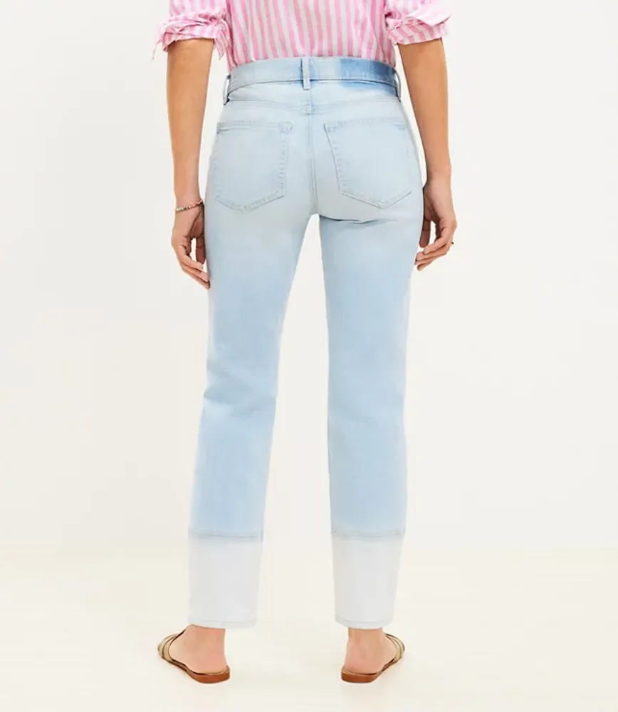 Curvy Girlfriend Jeans Patched Light Indigo Wash
