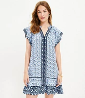 Petite Floral Flutter Swing Dress