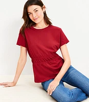 Elastic Waist Peplum Tee